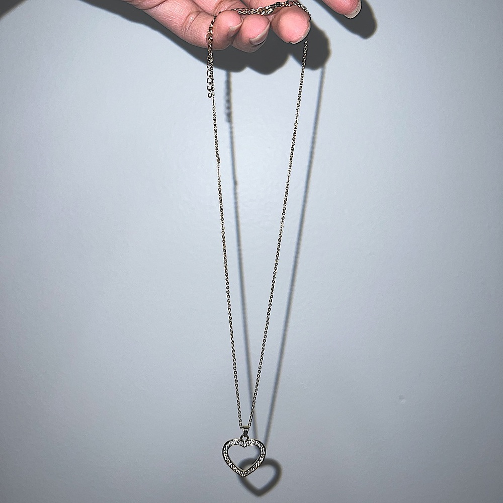 18 karat gold plated heart shaped necklace